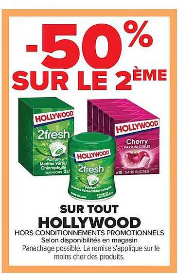 -50% SUR LE 2ÈME SUR TOUT HOLLYWOOD