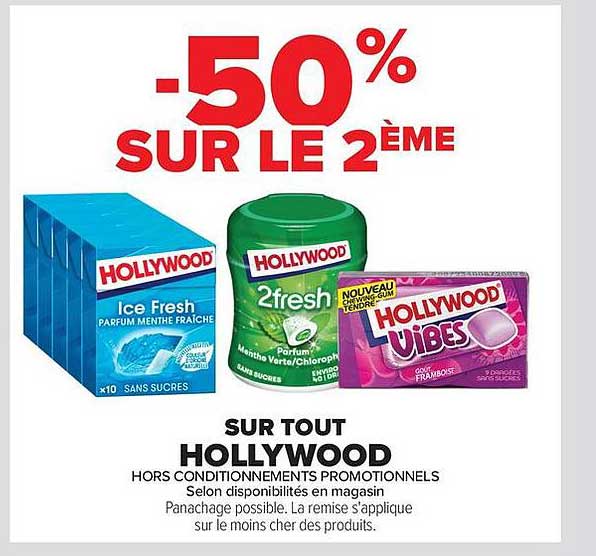 -50% SUR LE 2ÈME SUR TOUT HOLLYWOOD