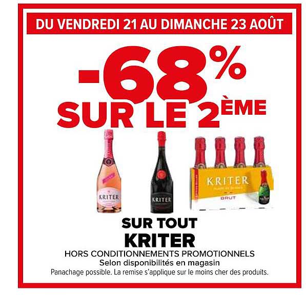 -68% SUR LE 2ÈME SUR TOUT KRITER