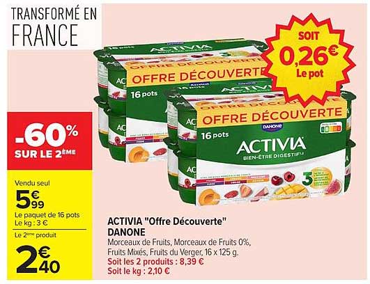 ACTIVIA "Offre Découverte" DANONE