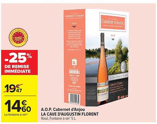 A.O.P. Cabernet d'Anjou LA CAVE D'AUGUSTIN FLORENT