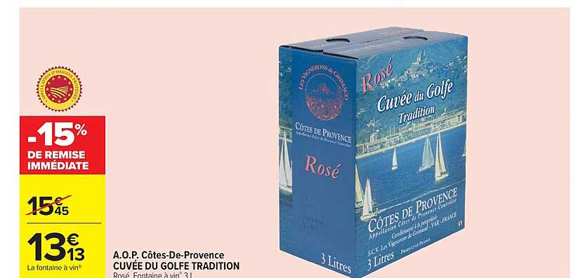A.O.P. Côtes-De-Provence CUVÉE DU GOLFE TRADITION
