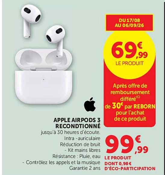 APPLE AIRPODS 3 RECONDITIONNÉ