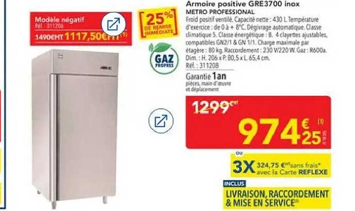 Armoire positive GRE3700 inox METRO PROFESSIONAL