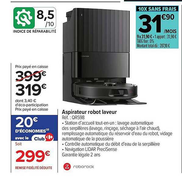 Aspirateur robot laveur