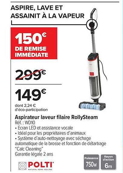 ASPIRER, LAVER ET ASSAINIT À LA VAPEUR