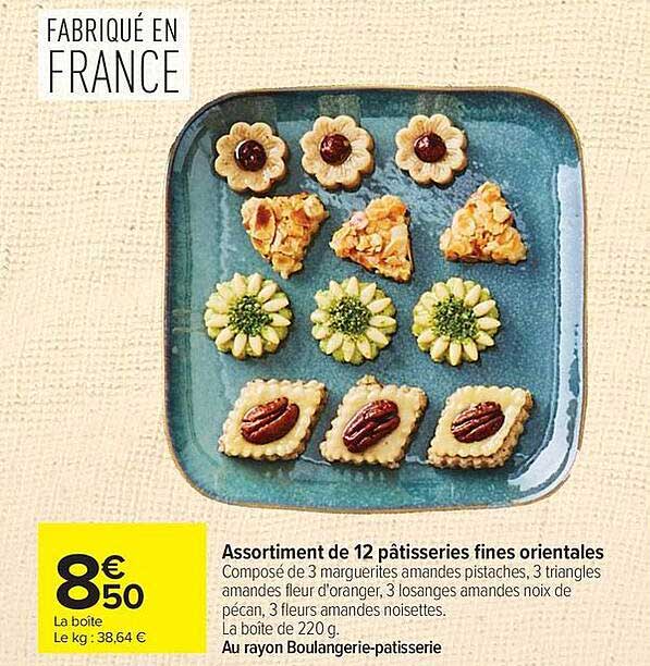 Assortiment de 12 pâtisseries fines orientales