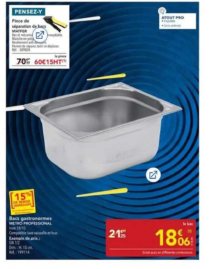 Bacs gastronormes METRO PROFESSIONAL