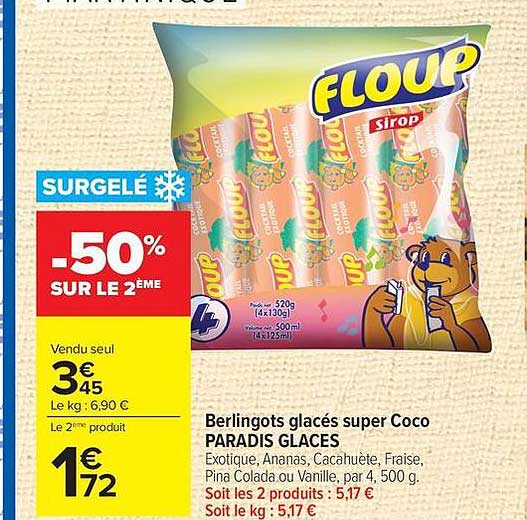 Berlingots glacés super Coco PARADIS GLACES