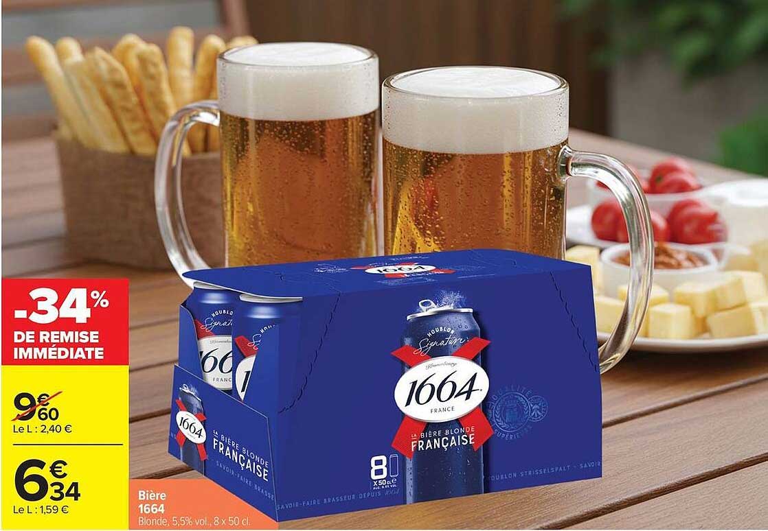 Bière 1664 Blonde, 5,5% vol, 8 x 50 cl
