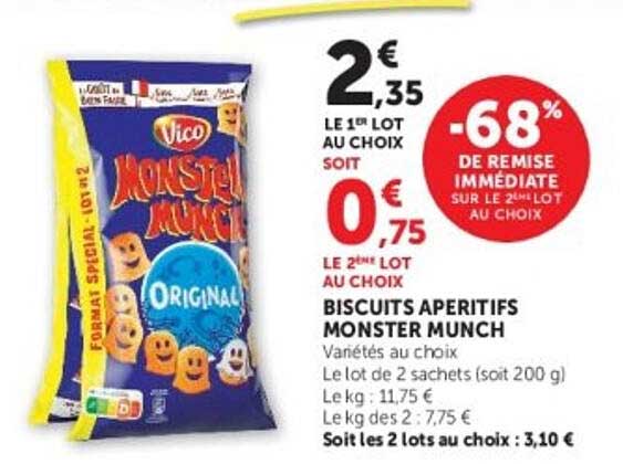BISCUITS APERITIFS MONSTER MUNCH