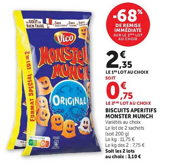 BISCUITS APERITIFS MONSTER MUNCH