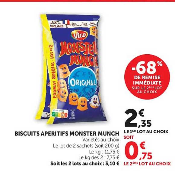 BISCUITS APERITIFS MONSTER MUNCH