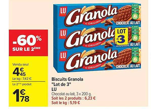 Biscuits Granola "Lot de 3" LU