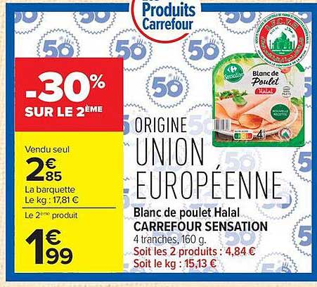 Blanc de poulet Halal CARREFOUR SENSATION