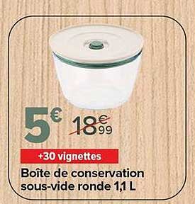 Boîte de conservation sous-vide ronde 1,1 L