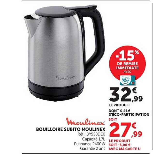 BOUILLOIRE SUBITO MOULINEX