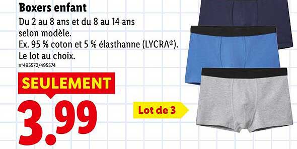 Boxers enfant