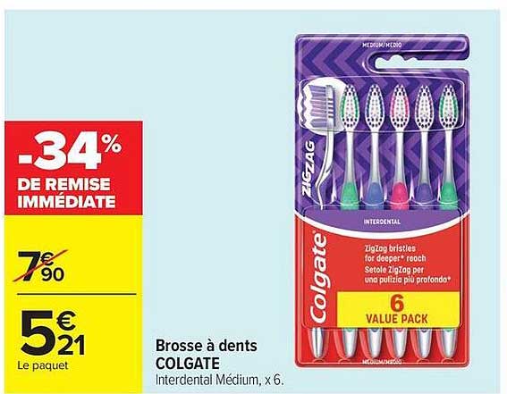 Brosse à dents COLGATE Interdental Medium, x 6.