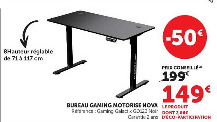 BUREAU GAMING MOTORISE NOVA