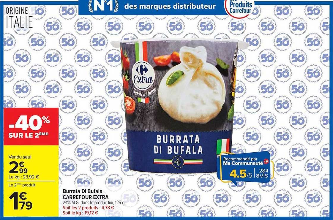 Burrata Di Bufala CARREFOUR EXTRA