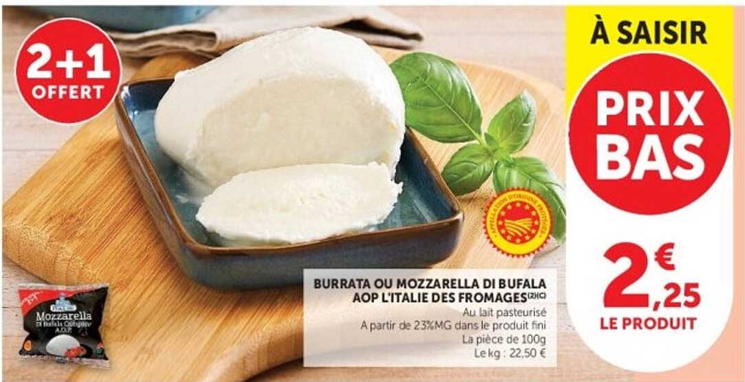 BURRATA OU MOZZARELLA DI BUFALA AOP L'ITALIE DES MARECHES