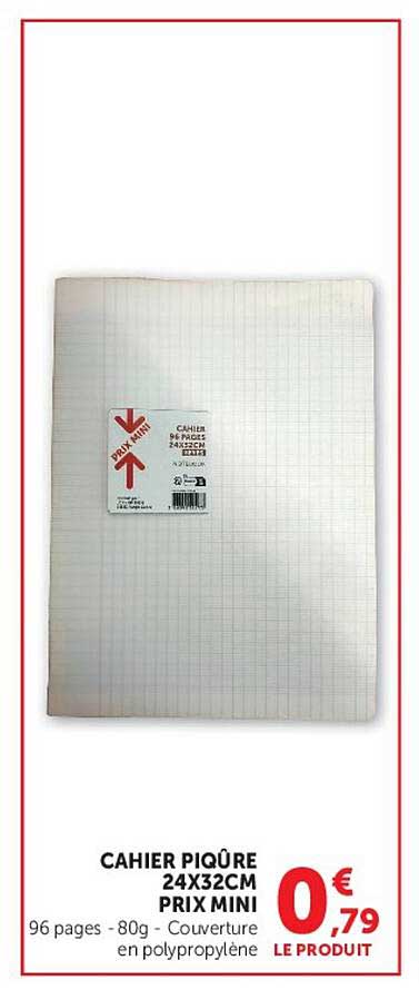 CAHIER PIQÛRE 24X32CM PRIX MINI