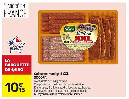 Caissette maxi grill XXL SOCOPA