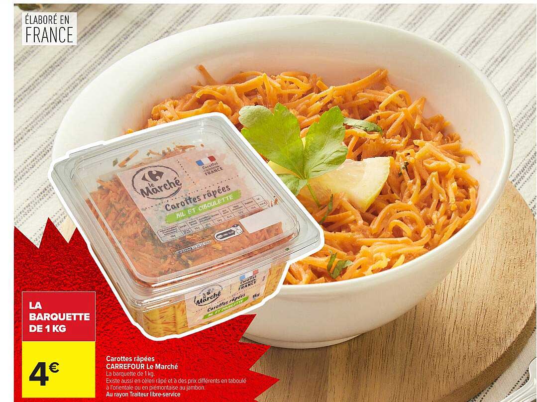 Carottes râpées CARREFOUR Le Marché
