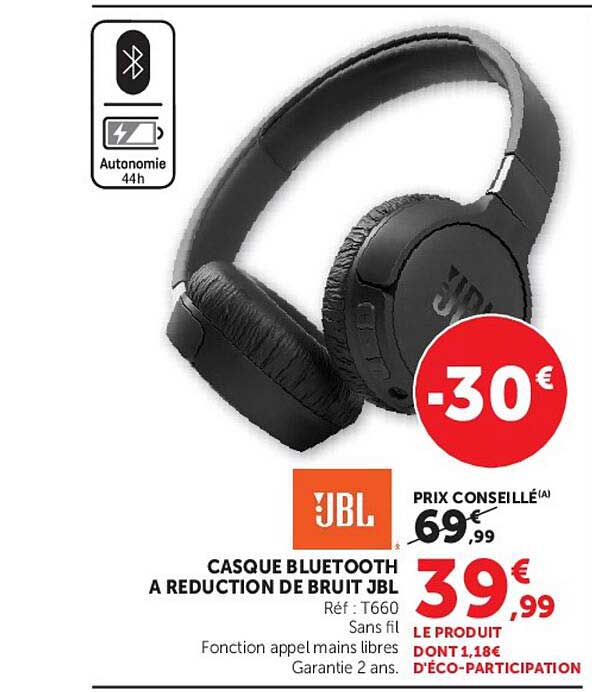 CASQUE BLUETOOTH A REDUCTION DE BRUIT JBL