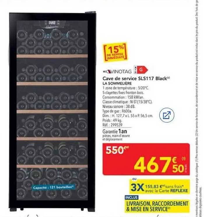 Cave de service SLS117 Black® À SOMMELIÈRE