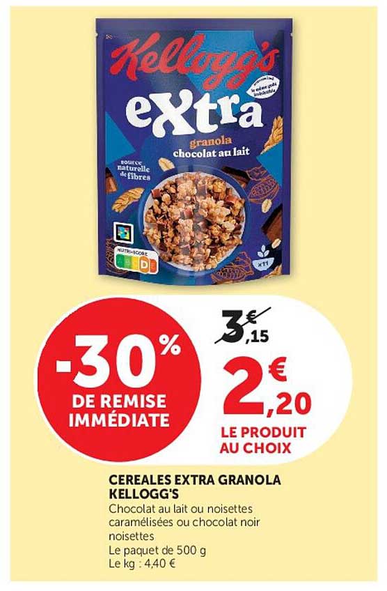 CEREALES EXTRA GRANOLA KELLOGG'S