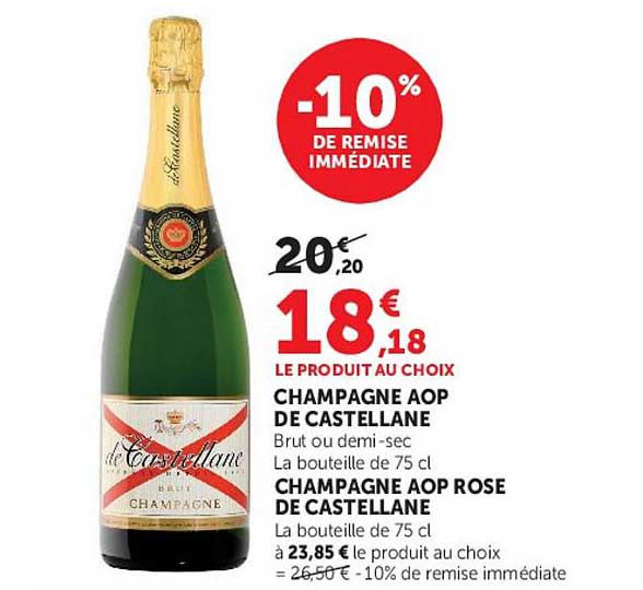 CHAMPAGNE AOP DE CASTELLANE Brut ou demi-sec