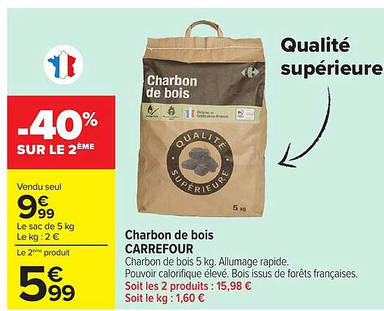Charbon de bois CARREFOUR