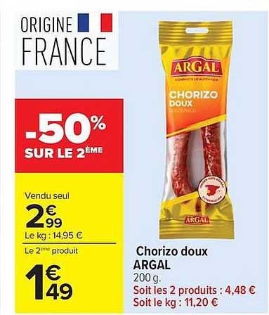 Chorizo doux ARGAL