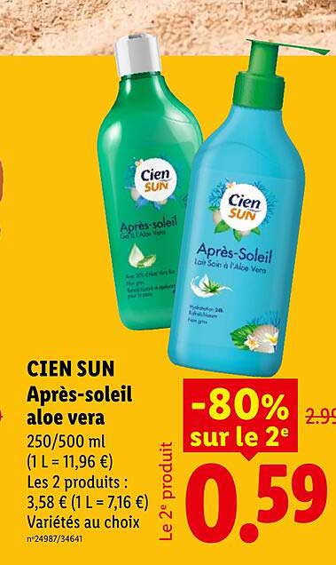 CIEN SUN Après-soleil aloe vera 250/500 ml