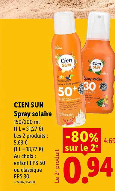 CIEN SUN Spray solaire 150/200 ml