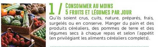 Consommer au moins 5 fruits et légumes par jour