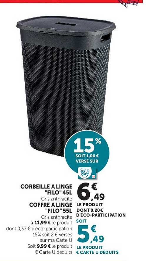 CORBEILLE A LINGE "FILO" 45L