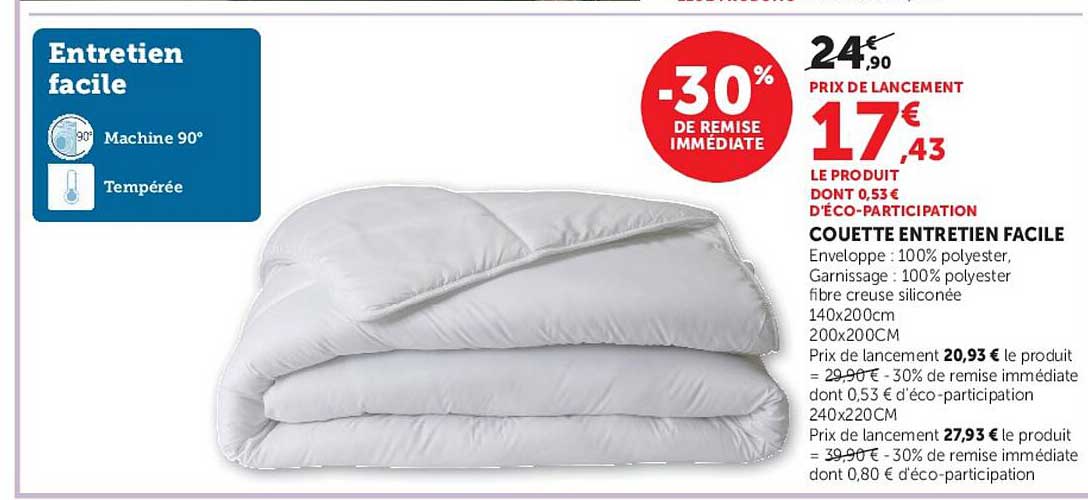 COUETTE ENTRETIEN FACILE
