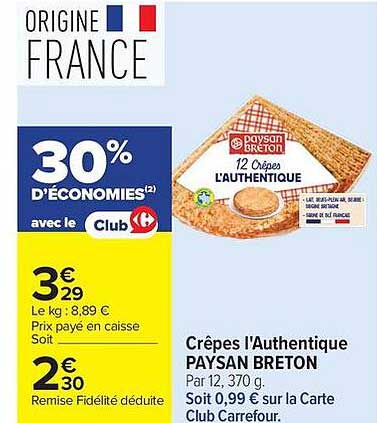 Crêpes l'Authentique PAYSAN BRETON