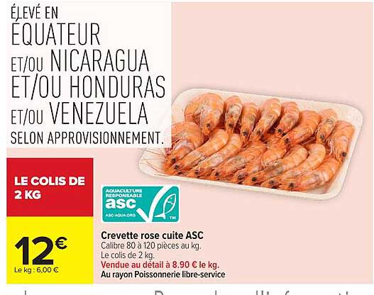 Crevette rose cuite ASC