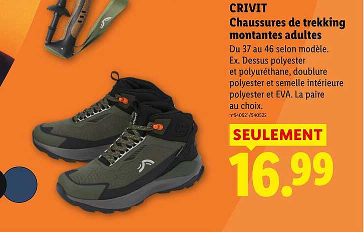 CRIVIT Chaussures de trekking montantes adultes