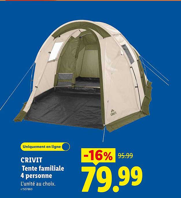 CRIVIT Tente familiale 4 personne
