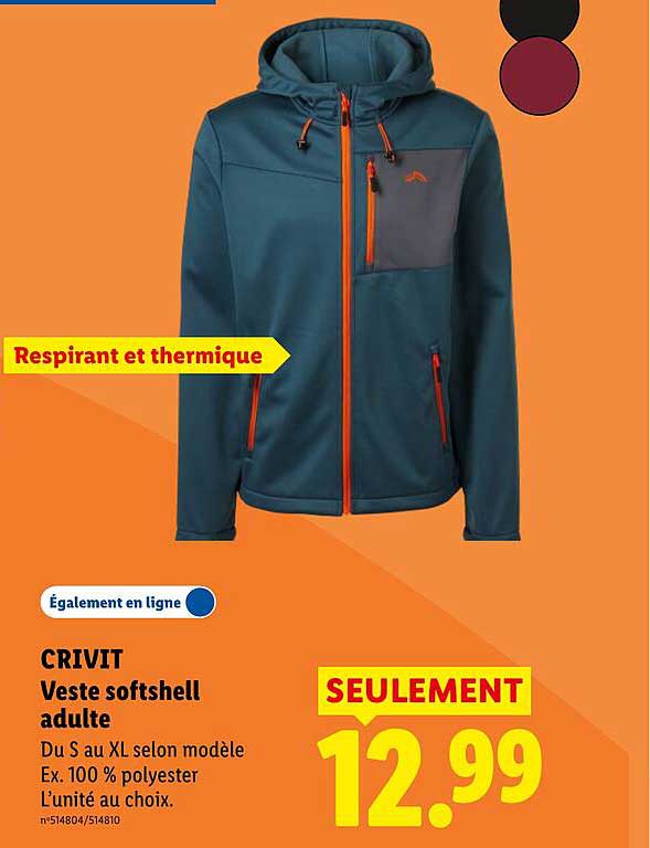 CRIVIT Veste softshell adulte