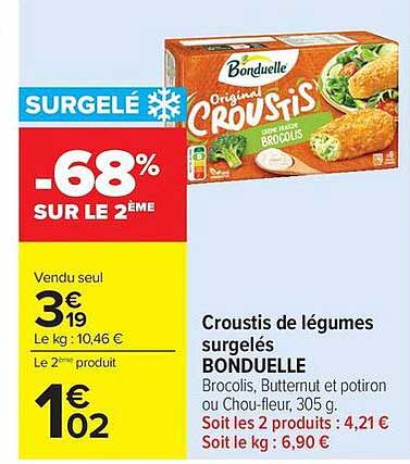 Croustis de légumes surgelés BONDUELLE