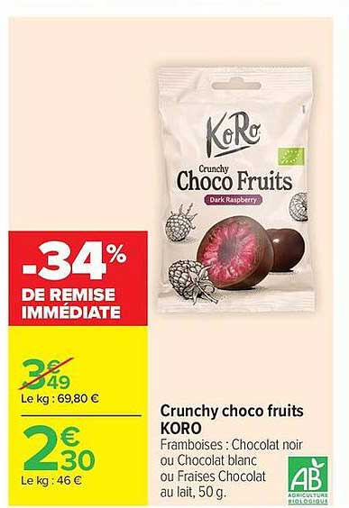 Crunchy choco fruits KORO