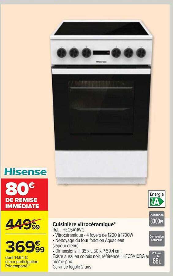 Cuisinière vitrocéramique*
