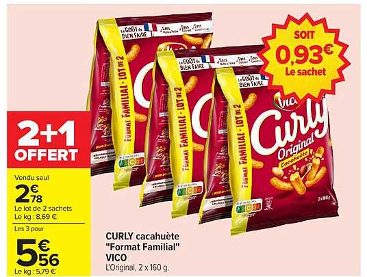 CURLY cacahuète "Format Familial" VICO