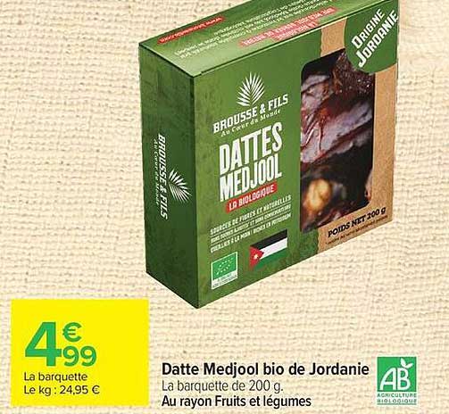 Datte Medjool bio de Jordanie